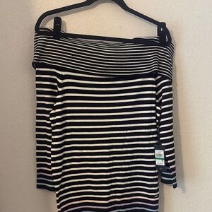 Tommy Hilfiger Black and White Striped Top